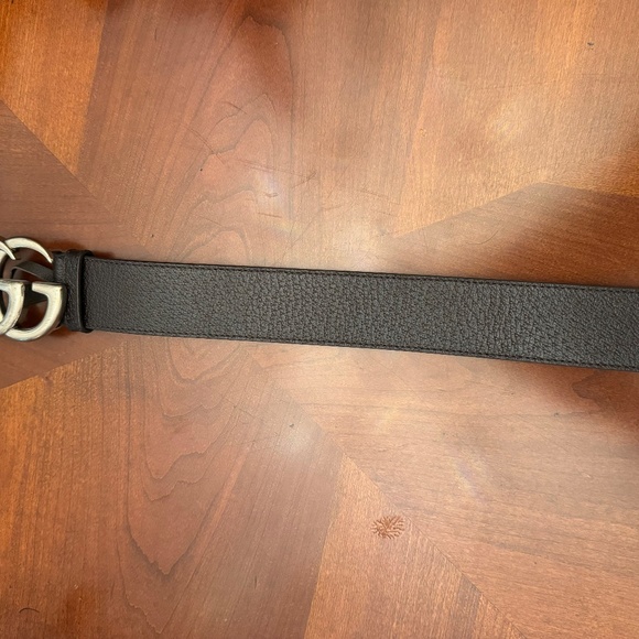 Gucci Wide Leather Belt with Double G Buckle